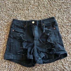American Eagle Stylish Black Distressed Women's Shorts